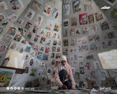غزة.. رنيم ناصر تحول خيمة نزوحها إلى معرض فني يوثق أهوال الحرب4.jpg