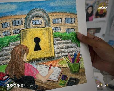 غزة.. رنيم ناصر تحول خيمة نزوحها إلى معرض فني يوثق أهوال الحرب2.jpg