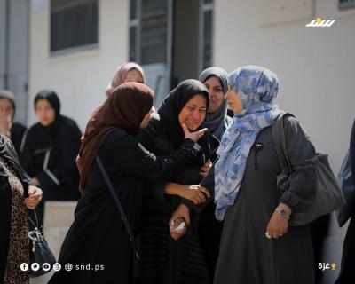 تشييع جثماني شهيدين ارتقيا في غارة إسرائيلية استهدفت خيمة تؤوي نازحين في منطقة الشيخ عجلين جنوب غربي مدينة غزة3.jpg