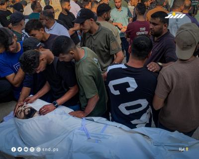 تشييع شهيدين ارتقيا في استهداف إسرائيلي بمنطقة النفق بمدينة غزة2.jpg