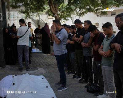 وصول جثامين 20 شهيدًا بينهم أطفال إلى مجمع الشفاء الطبي7.jpg