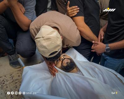 تشييع شهيدين ارتقيا في استهداف إسرائيلي بمنطقة النفق بمدينة غزة3.jpg