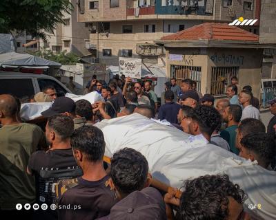 تشييع شهيدين ارتقيا في استهداف إسرائيلي بمنطقة النفق بمدينة غزة1.jpg