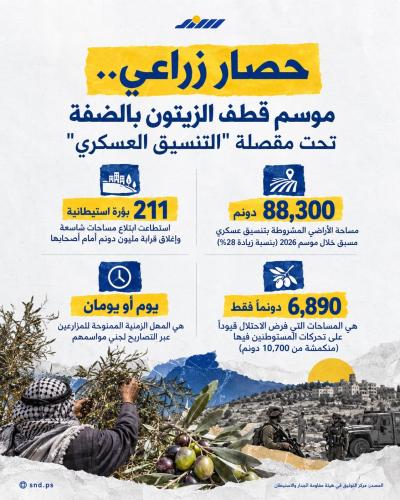 حصار زراعي.. موسم الزيتون تحت مقصلة التنسيق العسكري بالضفة