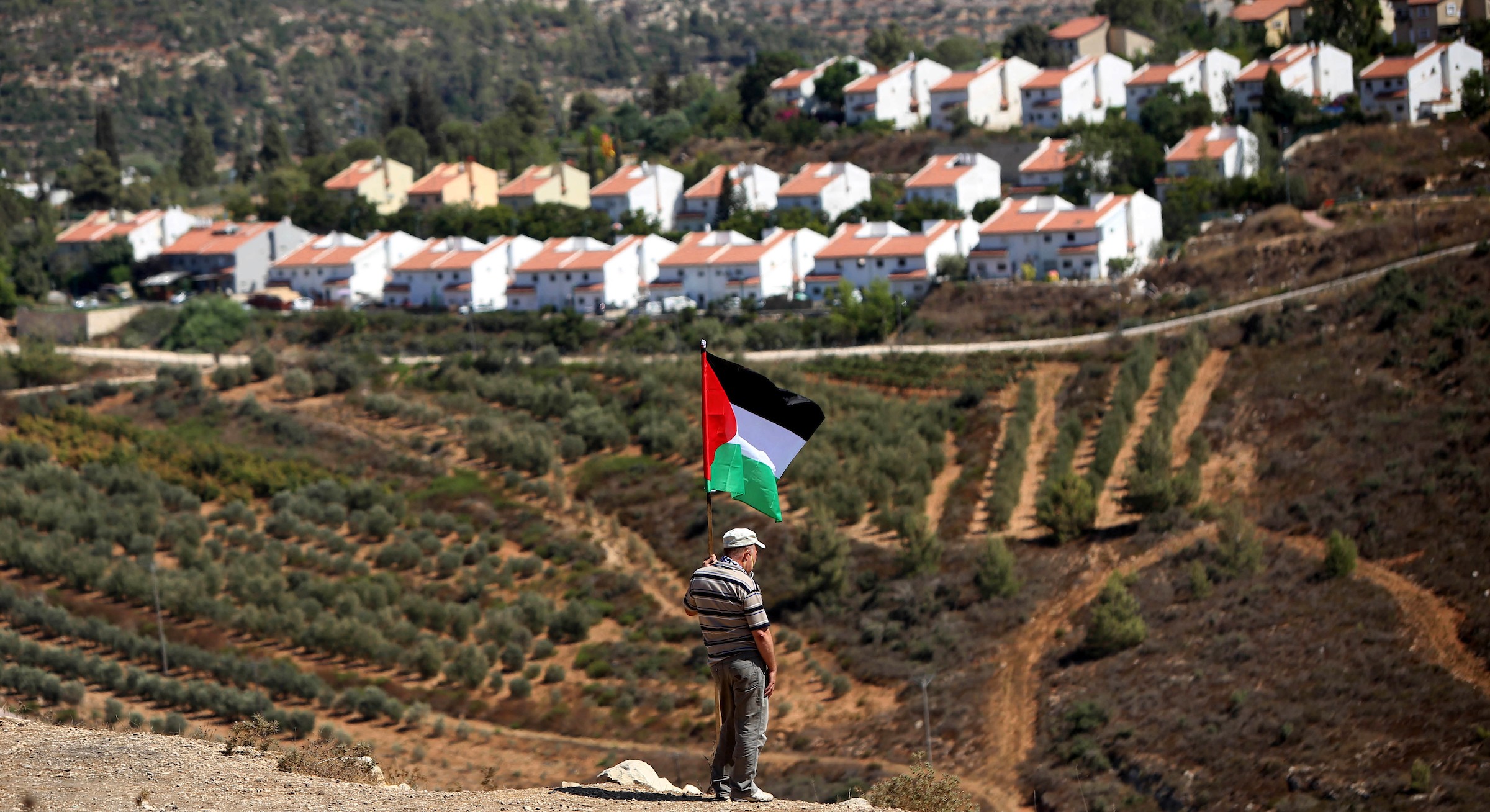 فلسطيني يحمل علم فلسطين.jpg