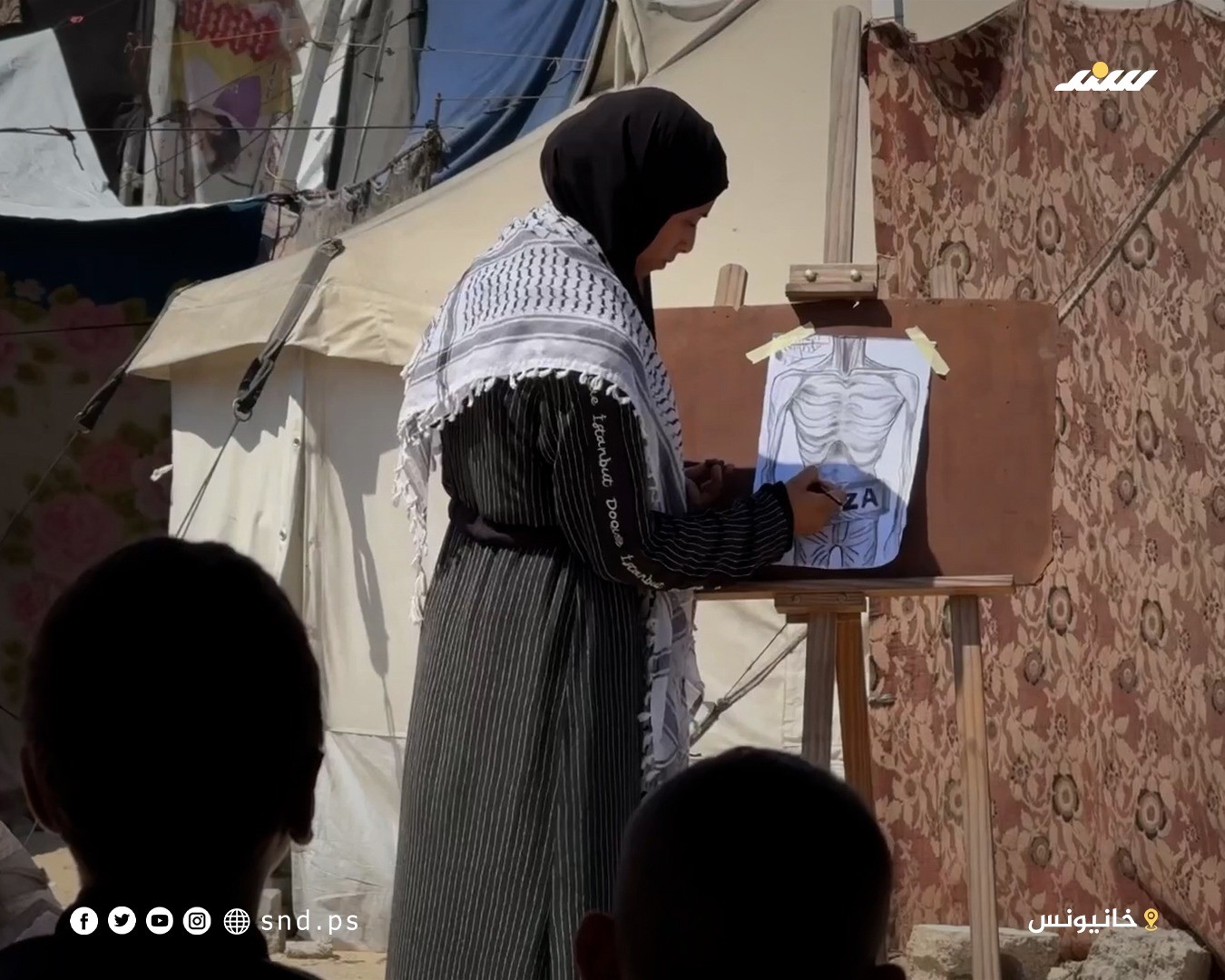 من داخل خيمتها.. رغدة ترسم الألم برماد النار (8).jpeg