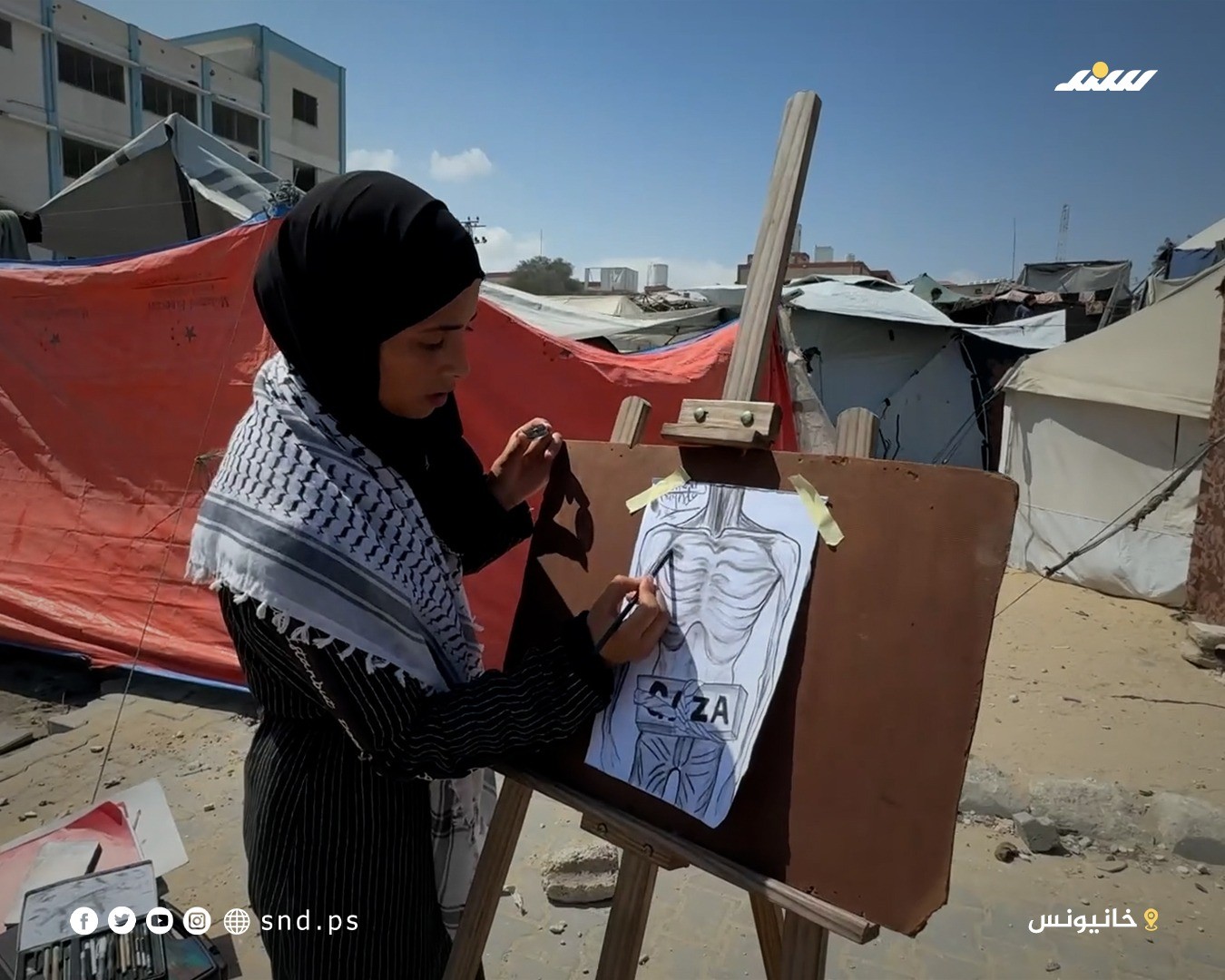 من داخل خيمتها.. رغدة ترسم الألم برماد النار (4).jpeg