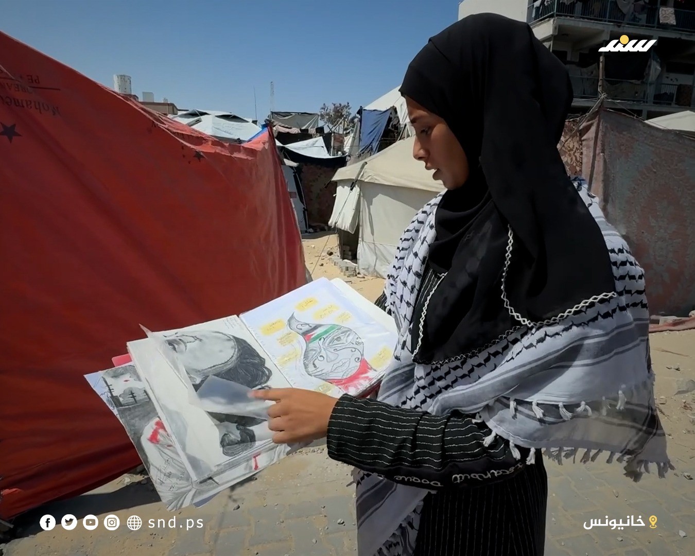 من داخل خيمتها.. رغدة ترسم الألم برماد النار (1).jpeg